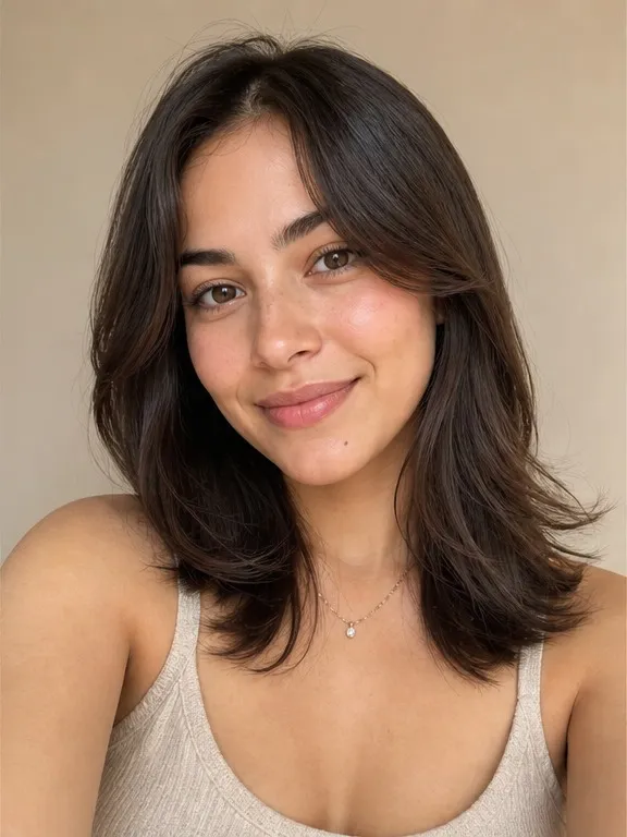 After: AI haircut try-on preview of the same person with soft face-framing layers