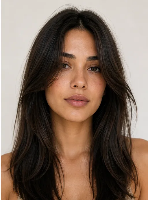 After: haircut try-on preview of the same person with face-framing soft layers
